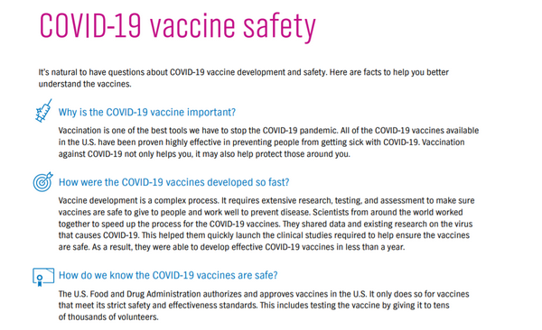 Anthem COVID-19 Conversations: Easy-to-Share Vaccine Safety Flyer