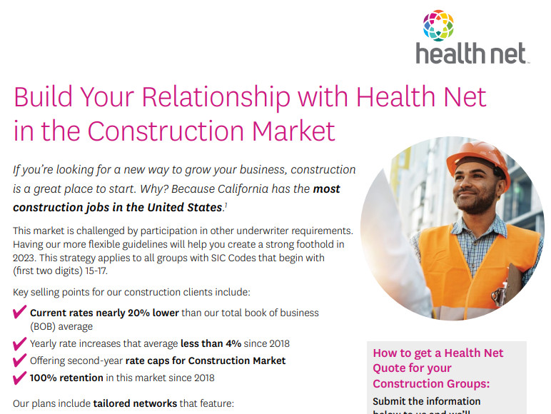 Health Net Large Group Pricing and Guidelines Create Broader Selling Options