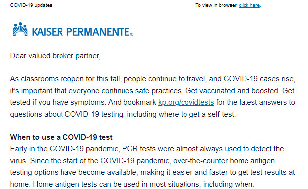 Kaiser Permanente: Answers to COVID-19 Self-test Questions