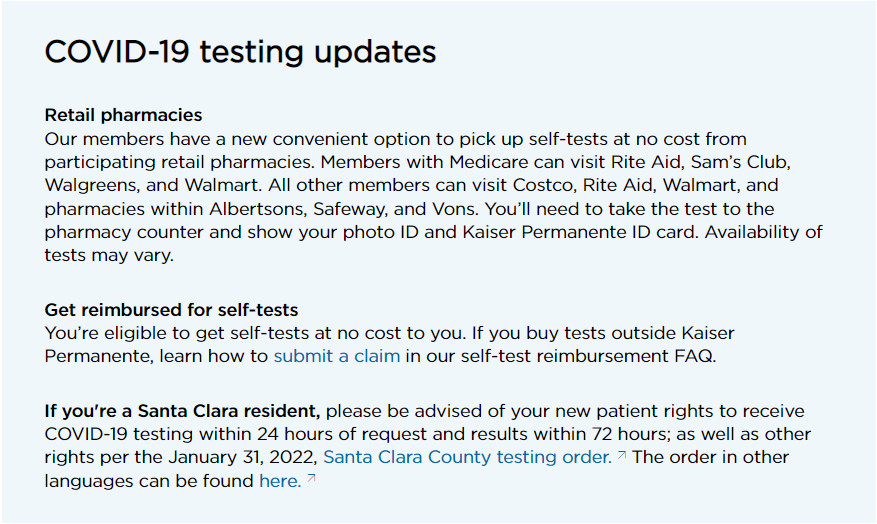 Kaiser Permanente: New Ways for Members to get COVID-19 Self-tests