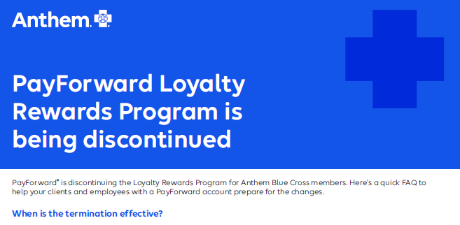 PayForward Discontinuing Their Loyalty Rewards Program
