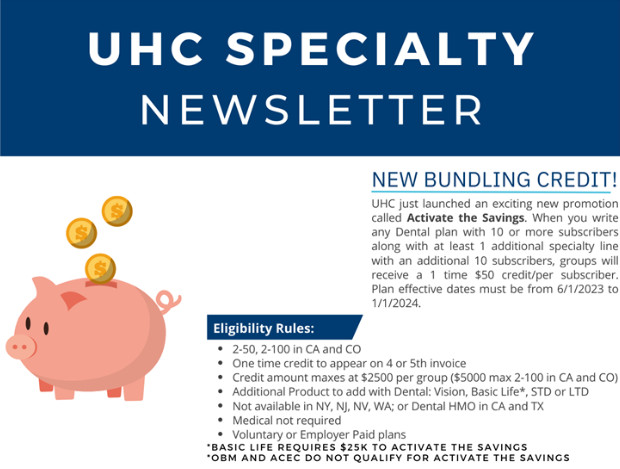 UHC Announces New Specialty Bundling Credit